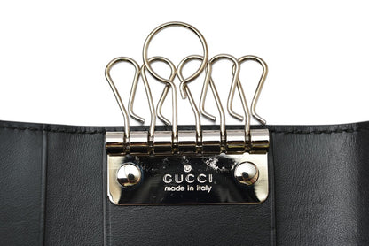 グッチ 未使用 キーケース/キーホルダー GUCCI 6連 グッチシマ レザー ブラック 138093【中古】