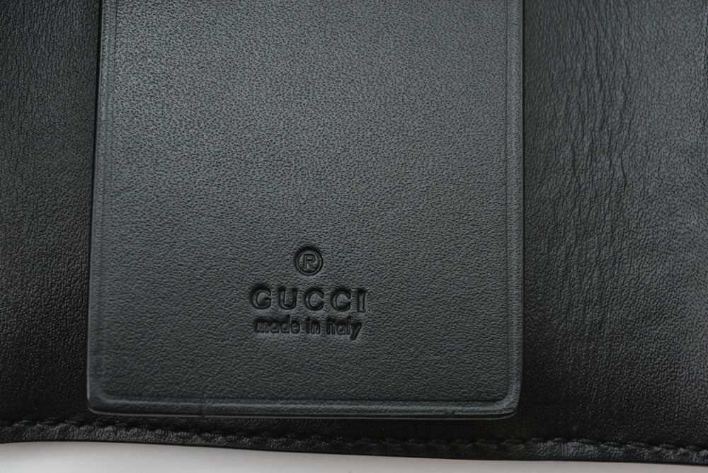 グッチ 未使用 キーケース/キーホルダー GUCCI 6連 グッチシマ レザー ブラック 138093【中古】