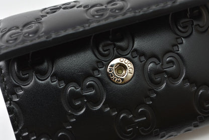 グッチ 未使用 キーケース/キーホルダー GUCCI 6連 グッチシマ レザー ブラック 138093【中古】