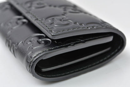 グッチ 未使用 キーケース/キーホルダー GUCCI 6連 グッチシマ レザー ブラック 138093【中古】
