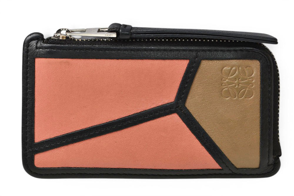 ロエベ コインケース/カードケース パズル LOEWE フラグメントケース/ミニ財布 ローズ/ブラウン【中古】