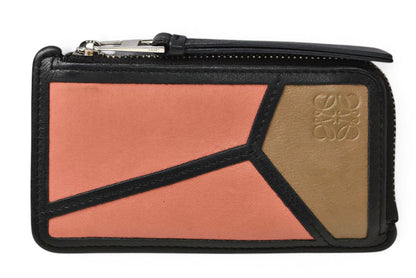 ロエベ コインケース/カードケース パズル LOEWE フラグメントケース/ミニ財布 ローズ/ブラウン【中古】