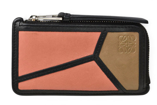 ロエベ コインケース/カードケース パズル LOEWE フラグメントケース/ミニ財布 ローズ/ブラウン【中古】