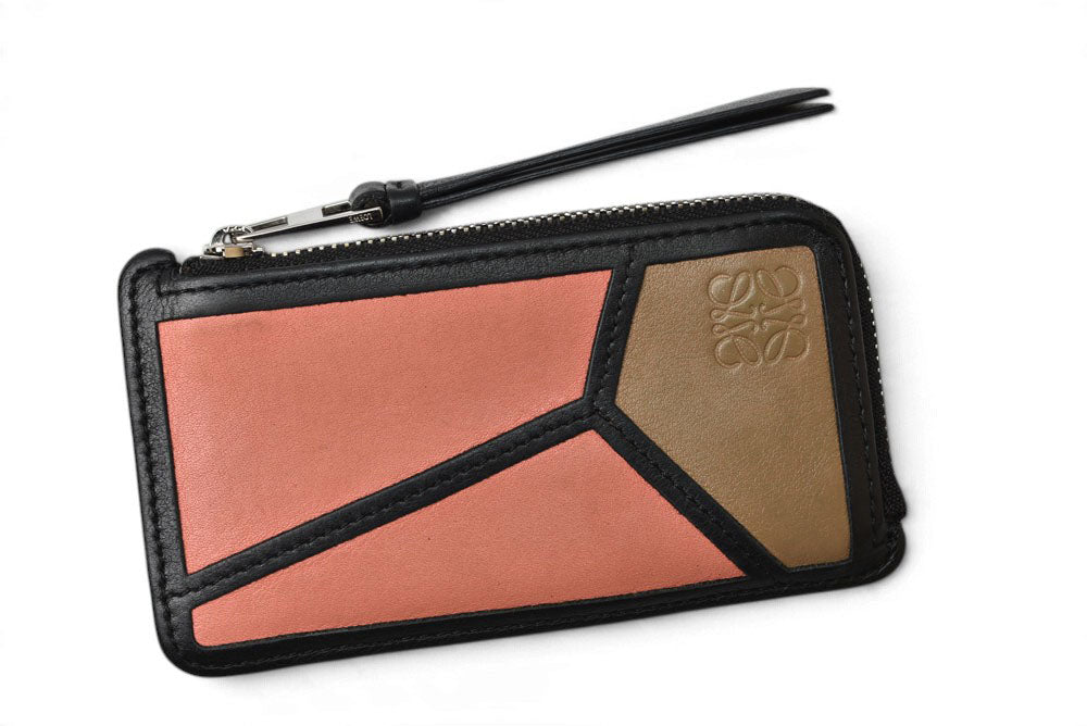 ロエベ コインケース/カードケース パズル LOEWE フラグメントケース/ミニ財布 ローズ/ブラウン【中古】