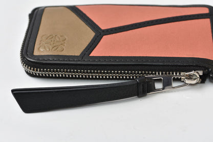 ロエベ コインケース/カードケース パズル LOEWE フラグメントケース/ミニ財布 ローズ/ブラウン【中古】
