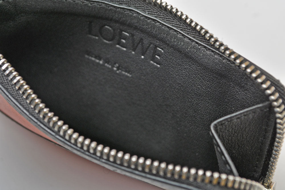 ロエベ コインケース/カードケース パズル LOEWE フラグメントケース/ミニ財布 ローズ/ブラウン【中古】