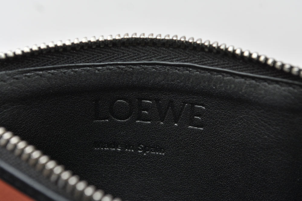 ロエベ コインケース/カードケース パズル LOEWE フラグメントケース/ミニ財布 ローズ/ブラウン【中古】