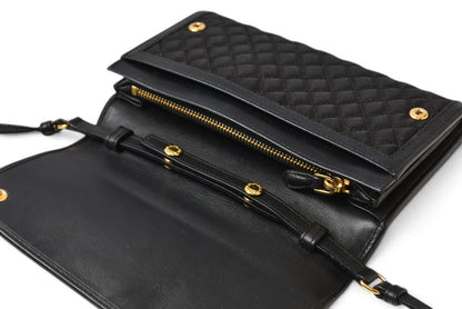 プラダ ショルダーバッグ/マルチウォレット PRADA 二つ折り ストラップ付長財布 1M1437 NERO ブラック 黒 レザー レディース 【中古】