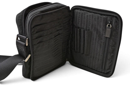 プラダ ショルダーバッグ PRADA クロスボディバッグ V405 ロゴプレート ナイロン素材 ブラック レディース【中古】