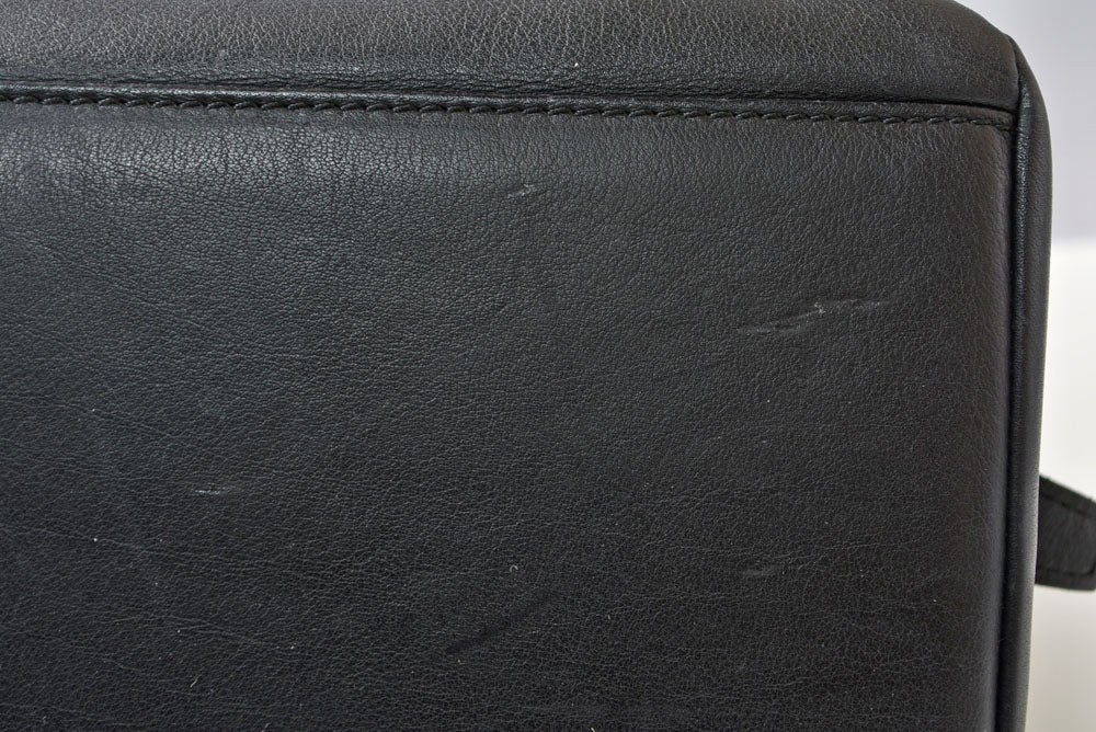 ロエベ ミニボストンバッグ LOEWE ヴィンテージ ハンドバッグ ソフトカーフ ブラック/黒 ポーチ付 レディース【中古】