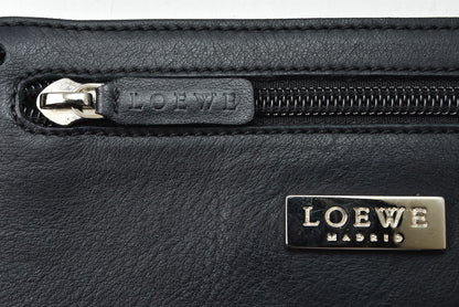 ロエベ ミニボストンバッグ LOEWE ヴィンテージ ハンドバッグ ソフトカーフ ブラック/黒 ポーチ付 レディース【中古】