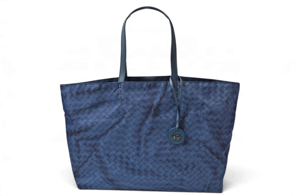 ボッテガヴェネタ トートバッグ 男女兼用 A4 BOTTEGA VENETA イントレッチオリュージョン 299876 ダークブルー バタフライ【中古】