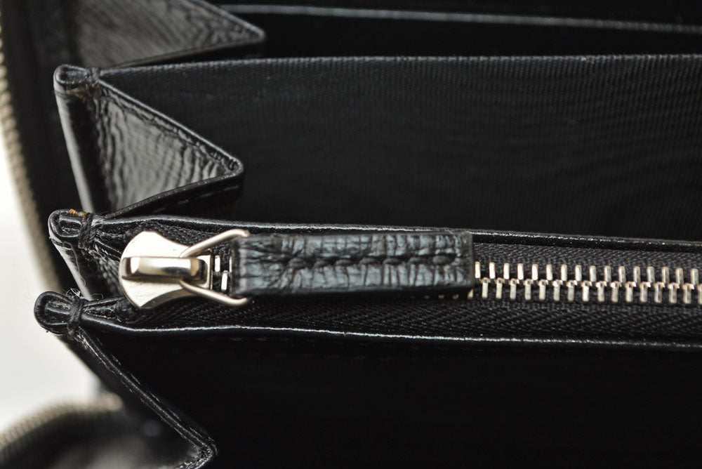 グッチ 財布 673003 インターロッキングG GGスプリーム 長財布 ラウンドファスナー GGグレー/ブラック メンズ レディース GUCCI【中古】