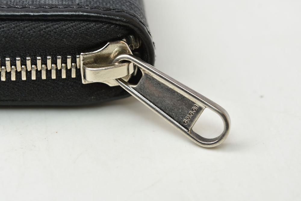 グッチ 財布 673003 インターロッキングG GGスプリーム 長財布 ラウンドファスナー GGグレー/ブラック メンズ レディース GUCCI【中古】
