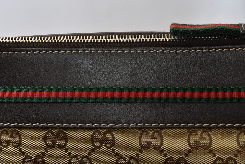 グッチ ショルダーバッグ GUCCI シェリーライン ウェブリボン GGブラウン/ベージュ 257065 ブラウン/茶 レッド/グリーン レディース 【中古】