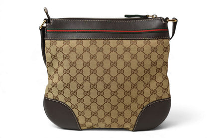 グッチ ショルダーバッグ GUCCI シェリーライン ウェブリボン GGブラウン/ベージュ 257065 ブラウン/茶 レッド/グリーン レディース 【中古】