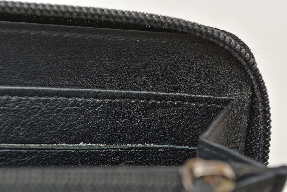 シャネル 財布 CHANEL 長財布/ラウンドファスナー キャビアスキン ブラック/シルバー A50071【中古】