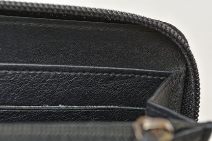 シャネル 財布 CHANEL 長財布/ラウンドファスナー キャビアスキン ブラック/シルバー A50071【中古】