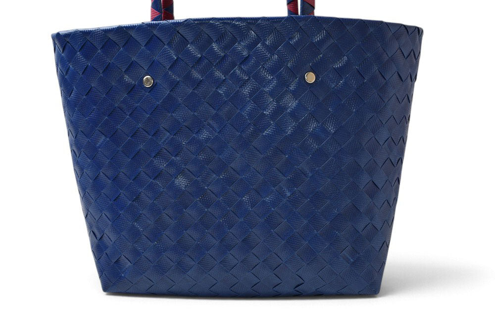 マルニ トートバッグ MARNI ボラバスケット フラワー柄 ピクニックバッグ 編み込み ウルトラマリン/ローズ 花柄 かごバッグ レディース【中古】
