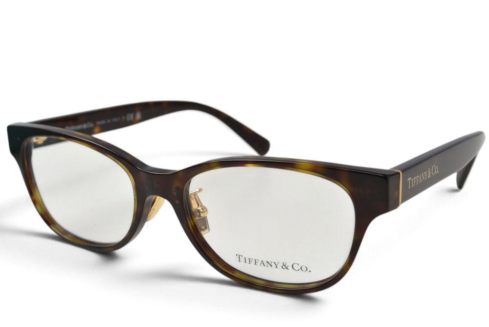 ティファニー メガネ Tiffany & Co. TF2263-D スクエア型 セルフレーム フルリム クリングス アジアンフィット ロゴ アイウェア レディース【中古】
