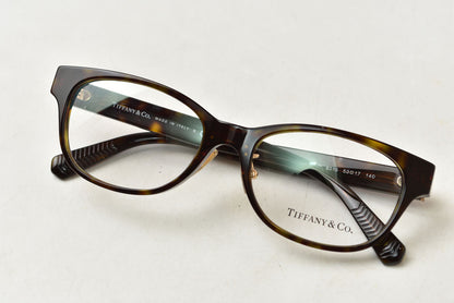 ティファニー メガネ Tiffany & Co. TF2263-D スクエア型 セルフレーム フルリム クリングス アジアンフィット ロゴ アイウェア レディース【中古】