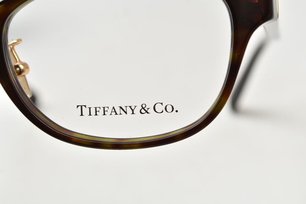 ティファニー メガネ Tiffany & Co. TF2263-D スクエア型 セルフレーム フルリム クリングス アジアンフィット ロゴ アイウェア レディース【中古】