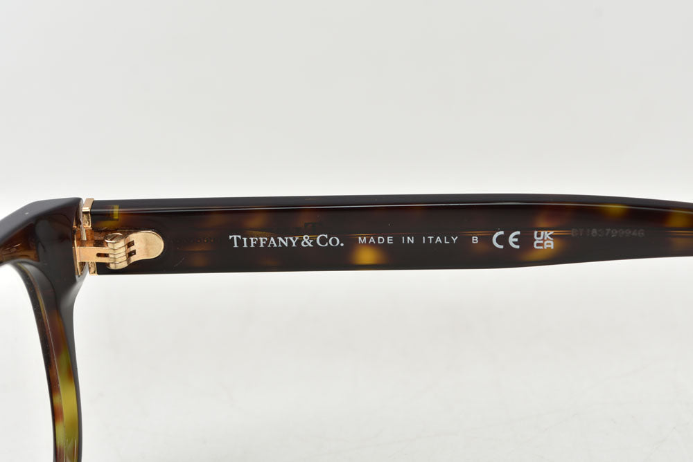 ティファニー メガネ Tiffany & Co. TF2263-D スクエア型 セルフレーム フルリム クリングス アジアンフィット ロゴ アイウェア レディース【中古】
