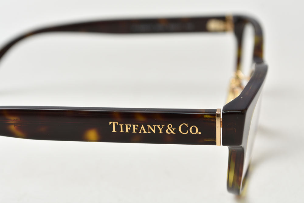ティファニー メガネ Tiffany & Co. TF2263-D スクエア型 セルフレーム フルリム クリングス アジアンフィット ロゴ アイウェア レディース【中古】