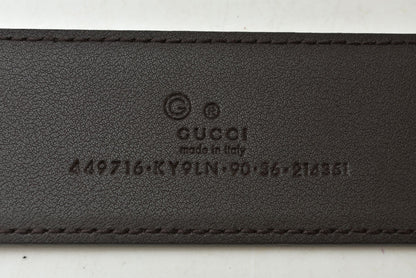 グッチ ベルト ユニセックス GUCCI GGブラウン/ベージュ 449716 サイズ90 アパレル【中古】