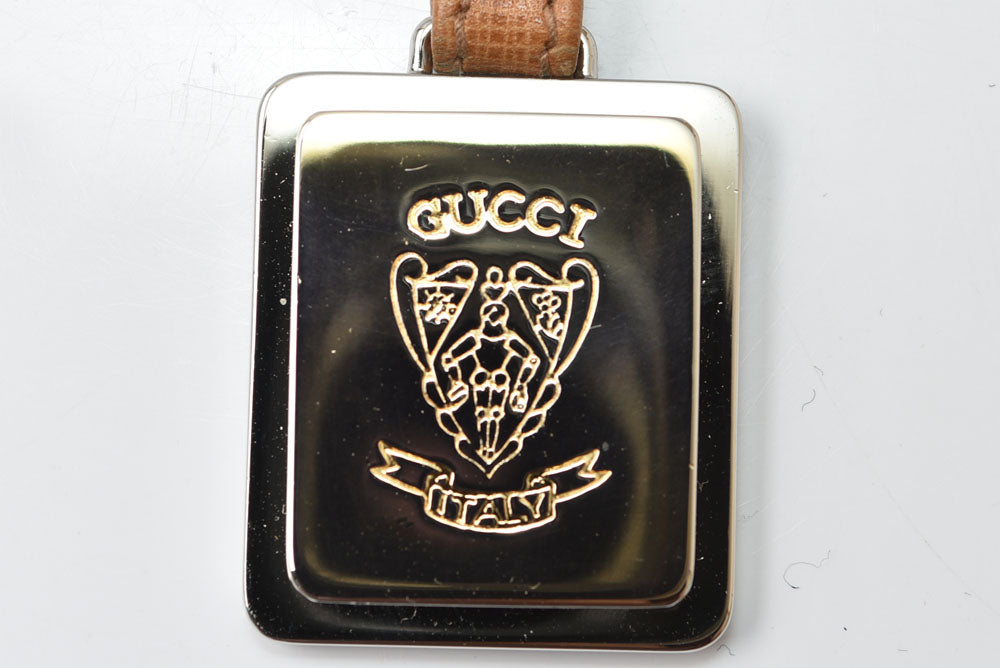 グッチ キーリング/キーホルダー GUCCI ヴィンテージ オールドグッチ クレストプレート ゴールド【中古】