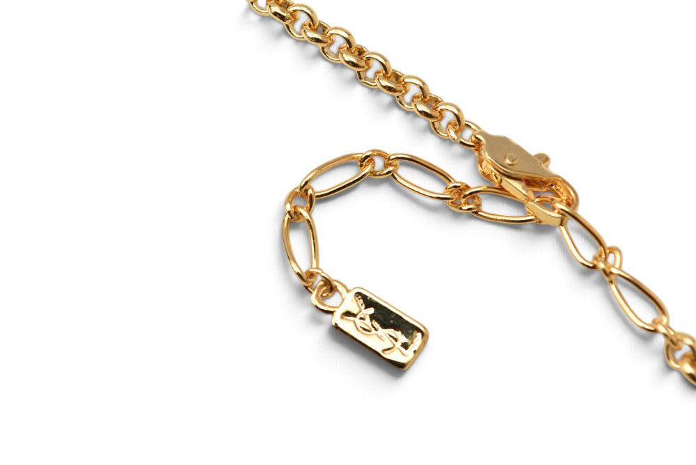 イヴサンローラン ネックレス/ペンダント ユニセックス YVES SAINT LAURENT ヴィンテージゴールド リーフモチーフ YSL【中古】