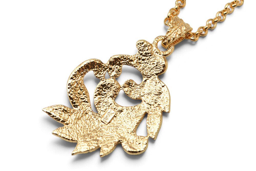 イヴサンローラン ネックレス/ペンダント ユニセックス YVES SAINT LAURENT ヴィンテージゴールド リーフモチーフ YSL【中古】