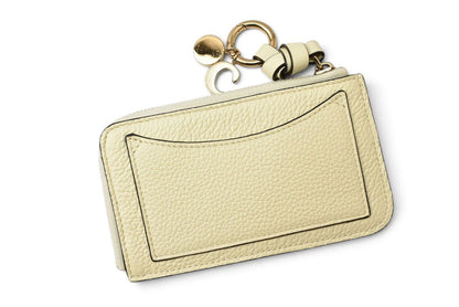 クロエ コインケース/キーケース/カードケース Chloe ALPHABET アルファベット キーリング付 ミニ財布 レザー クリーム レディース【中古】