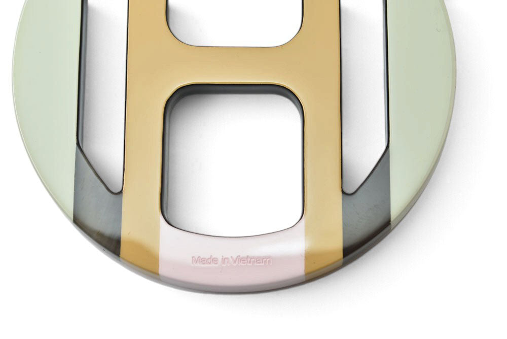 エルメス チョーカー/ネックレス HERMES Hエキップ バッファローホーン Hロゴ ソンジュ ピンク/ベージュ レディース 【中古】