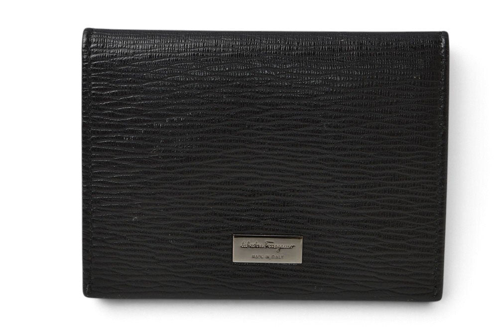 フェラガモ カードケース Salvatore Ferragamo 667062 型押しカーフ 名刺入れ NERO ブラック 黒 メンズ/レディース 【中古】