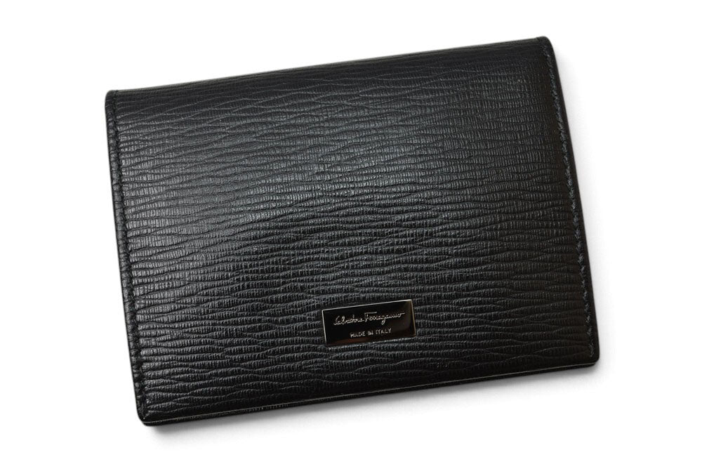 フェラガモ カードケース Salvatore Ferragamo 667062 型押しカーフ 名刺入れ NERO ブラック 黒 メンズ/レディース 【中古】