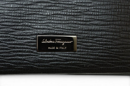 フェラガモ カードケース Salvatore Ferragamo 667062 型押しカーフ 名刺入れ NERO ブラック 黒 メンズ/レディース 【中古】