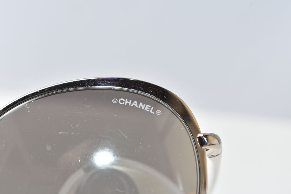 シャネル サングラス CHANEL 4206 アイウェア シルバー マーブル/ブルー/グリーン レディース【中古】