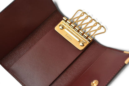 カルティエ キーケース/キーホルダー ヴィンテージ Cartier 6連 マスト ドゥ カルティエ ボルドー 2Cロゴ L300092 【中古】