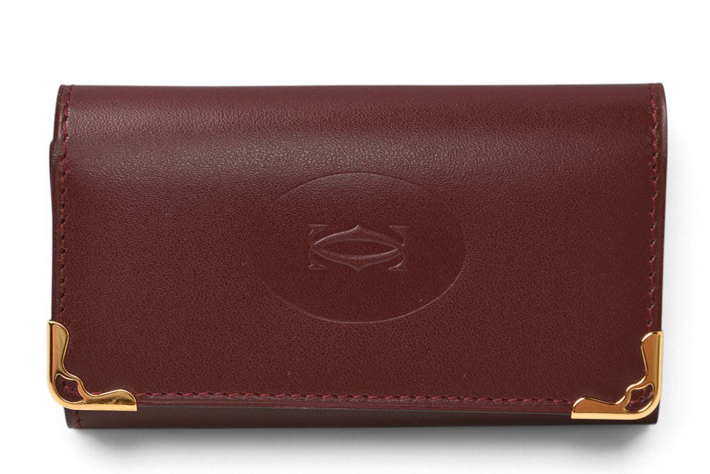 カルティエ キーケース/キーホルダー ヴィンテージ Cartier 6連 マスト ドゥ カルティエ ボルドー 2Cロゴ L300092 【中古】