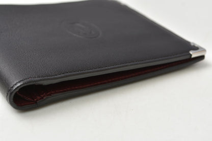 カルティエ 折財布/二つ折り財布 ヴィンテージ Cartier 札入れ メンズ マスト ドゥ カルティエ ブラック/ボルドー【中古】