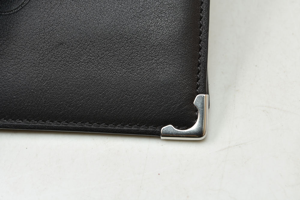 カルティエ 折財布/二つ折り財布 ヴィンテージ Cartier 札入れ メンズ マスト ドゥ カルティエ ブラック/ボルドー【中古】