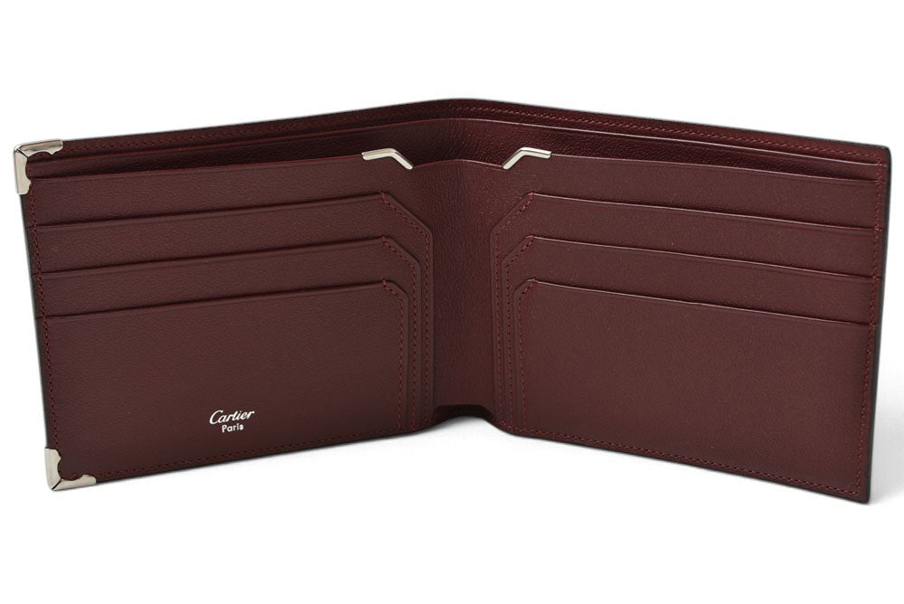 カルティエ 折財布/二つ折り財布 ヴィンテージ Cartier 札入れ メンズ マスト ドゥ カルティエ ブラック/ボルドー【中古】