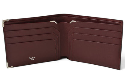 カルティエ 折財布/二つ折り財布 ヴィンテージ Cartier 札入れ メンズ マスト ドゥ カルティエ ブラック/ボルドー【中古】