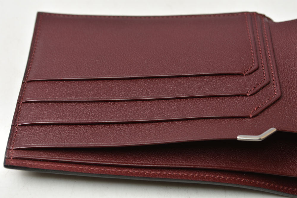 カルティエ 折財布/二つ折り財布 ヴィンテージ Cartier 札入れ メンズ マスト ドゥ カルティエ ブラック/ボルドー【中古】
