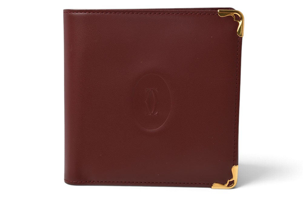 カルティエ 折財布/二つ折り財布 ヴィンテージ Cartier メンズ マスト ドゥ カルティエ ボルドー 73184192【中古】