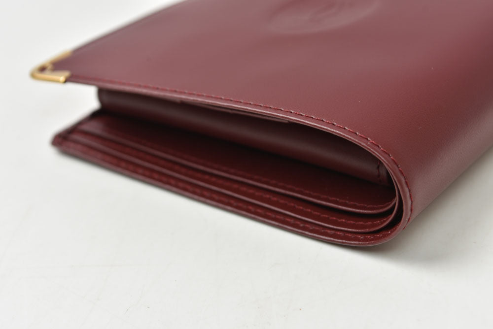 カルティエ 折財布/二つ折り財布 ヴィンテージ Cartier メンズ マスト ドゥ カルティエ ボルドー 73184192【中古】