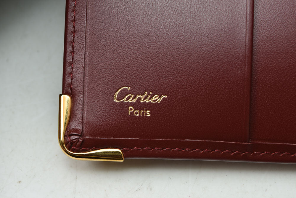 カルティエ 折財布/二つ折り財布 ヴィンテージ Cartier メンズ マスト ドゥ カルティエ ボルドー 73184192【中古】