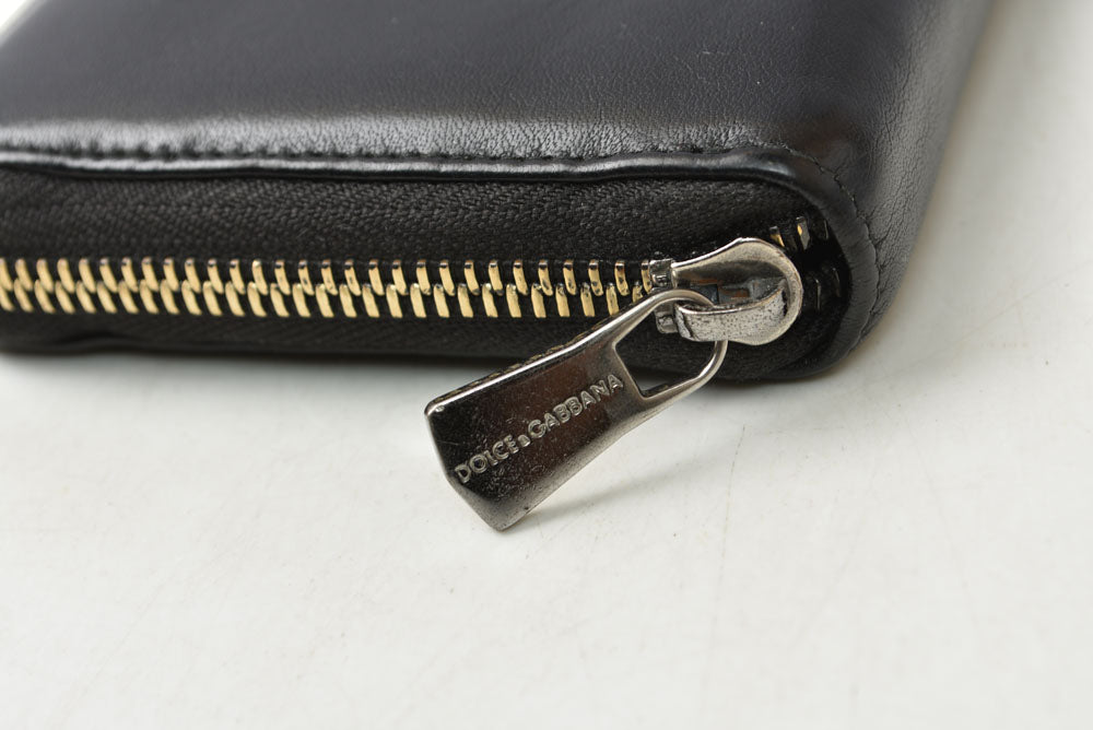 ドルチェアンドガッバーナ 財布 DOLCE&GABBANA/ドルガバ 長財布 ブラック メンズ/レディース【中古】