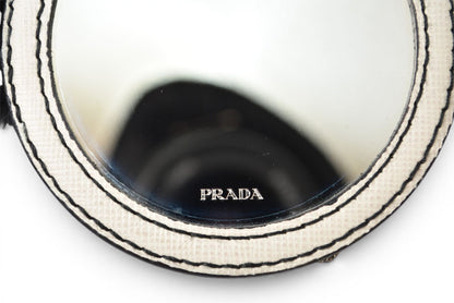 プラダ 未使用 キーリング/キーホルダー PRADA サフィアノロック/アイボリー バッグチャーム 1TT021【中古】